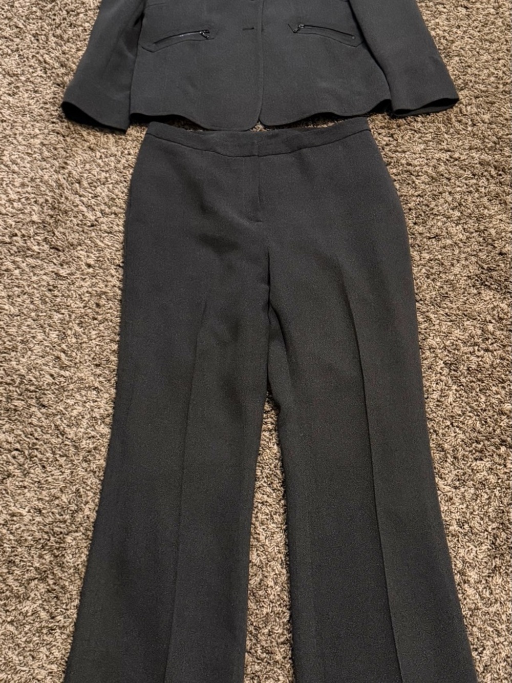 Tahari  ASL Dark Charcoal Gray Tailored Pantsuit - Picture 8 of 12